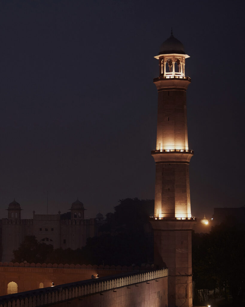 View of Badshahi Masjid from Andaaz rooftop in Lahore Walled City